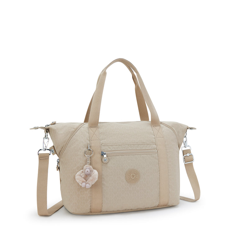 KIPLING Medium tote (with removable shoulderstrap) Female Signature Beige Embossed Art 21091-96A