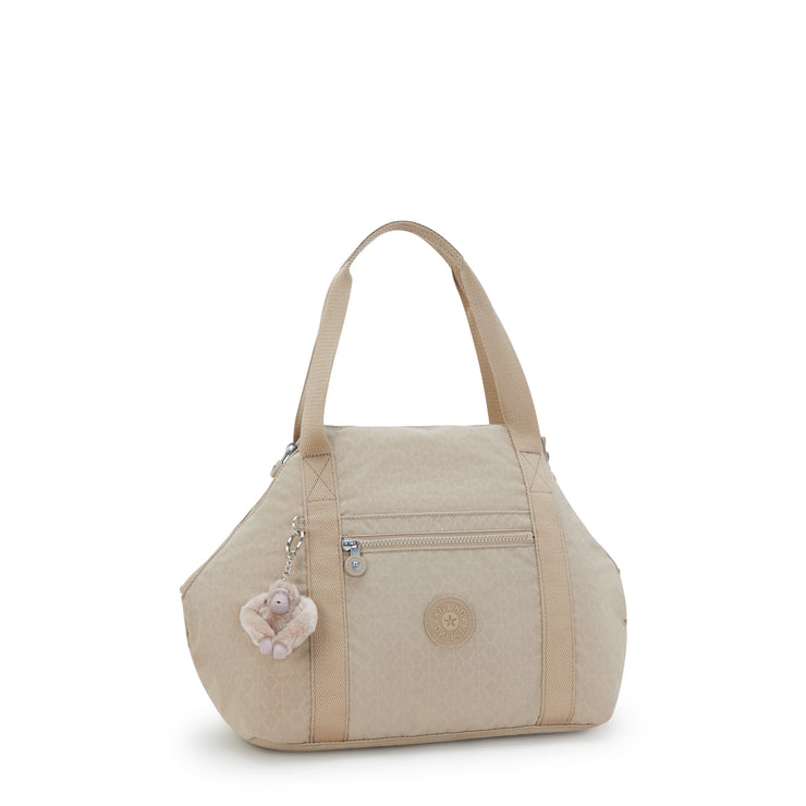 KIPLING Medium tote (with removable shoulderstrap) Female Signature Beige Embossed Art 21091-96A