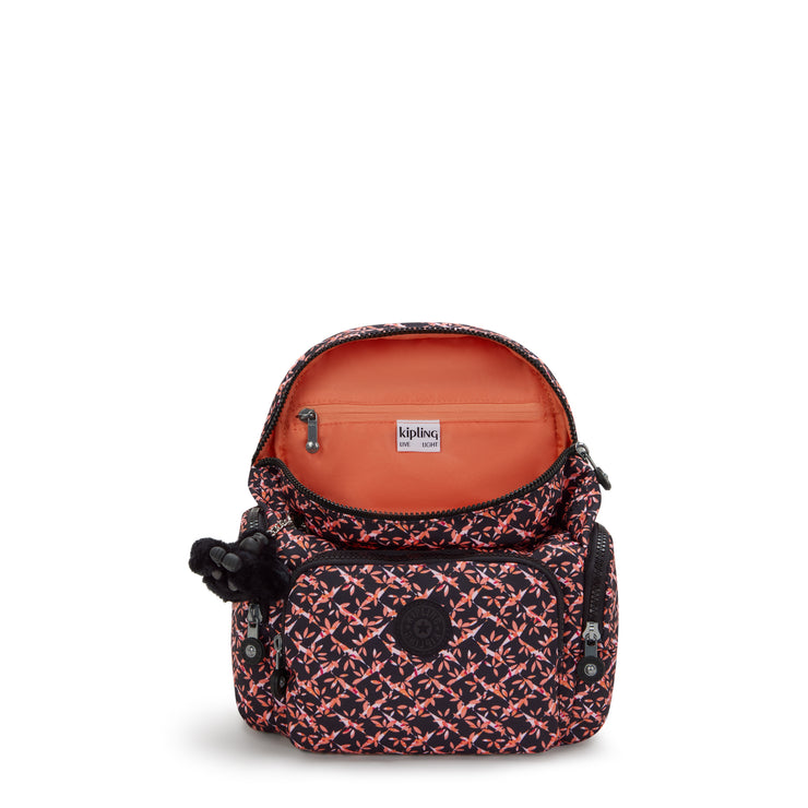 حقيبة ظهر صغيرة من KIPLING حقيبة ظهر صغيرة للإناث Dancing Bouquet City Zip Mini I3735-46X