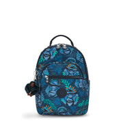 KIPLING Small Backpack (With Laptop Protection) Unisex Blue Monkey Fun Seoul S