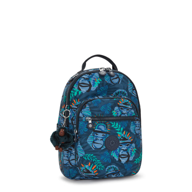 KIPLING Small Backpack (With Laptop Protection) Unisex Blue Monkey Fun Seoul S  -  I5357-8HJ