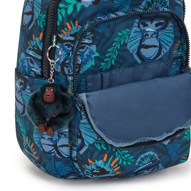 KIPLING Small Backpack (With Laptop Protection) Unisex Blue Monkey Fun Seoul S  -  I5357-8HJ