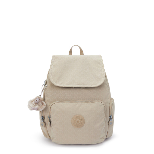 KIPLING Small backpack Female Signature Beige Embossed City Zip S I5634-96A