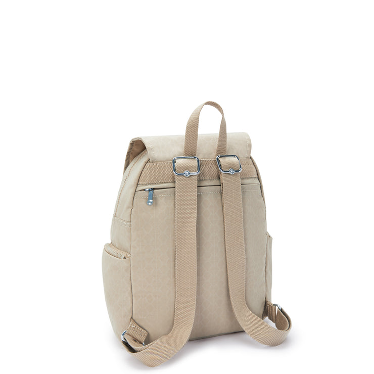 KIPLING Small backpack Female Signature Beige Embossed City Zip S I5634-96A