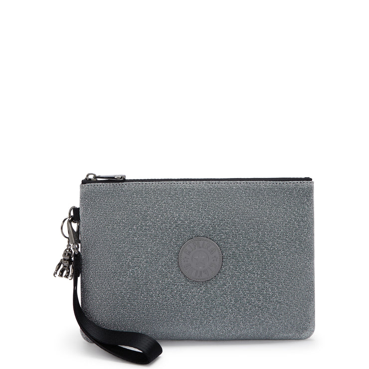 KIPLING Large Flat Pouch (with wristlet) Female Going Out Silv Fancy I5780-0MS