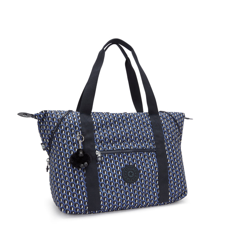 حقيبة حمل كبيرة ثلاثية الأبعاد ثلاثية الأبعاد للإناث KIPLING K K Art Blue M I6004-4JS