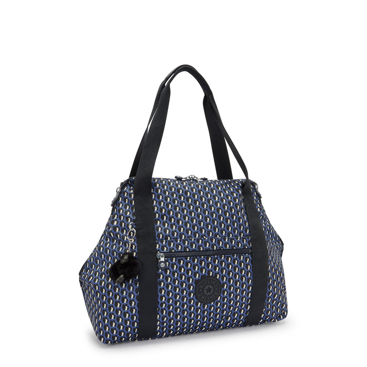 حقيبة حمل كبيرة ثلاثية الأبعاد ثلاثية الأبعاد للإناث KIPLING K K Art Blue M I6004-4JS