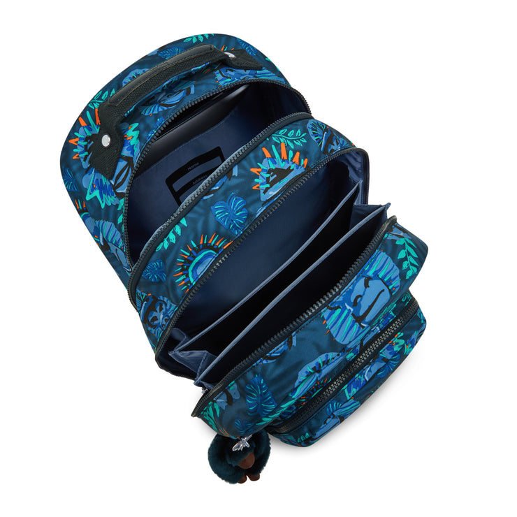 KIPLING Large backpack (with laptop protection) Unisex Blue Monkey Fun Class Room