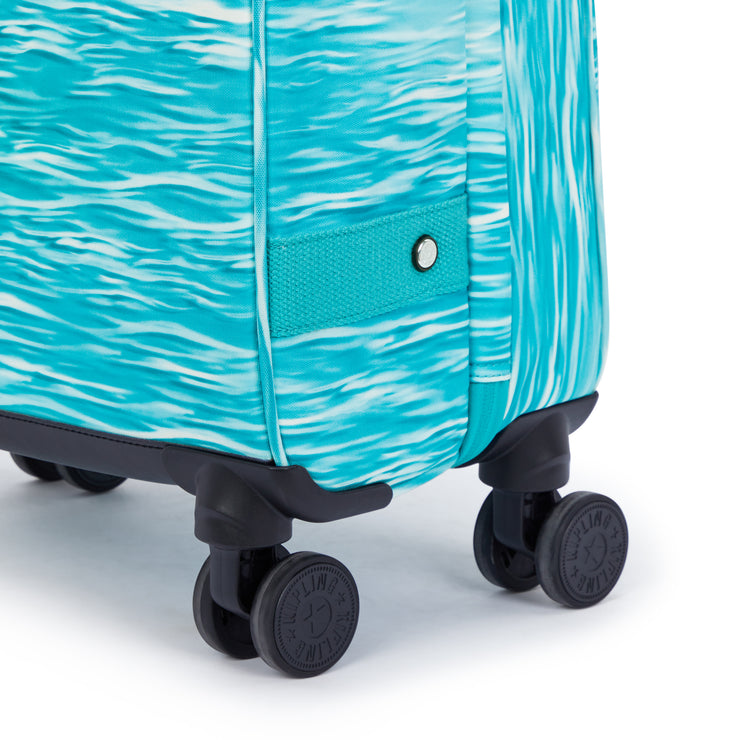 Kipling Small Cabin Size Wheeled Luggage Female Aqua Pool Spontaneous S