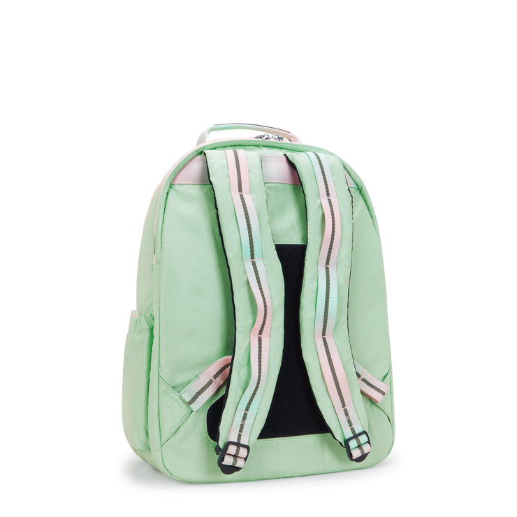KIPLING Large Backpack with Separate Laptop Compartment Female Soft Green Met Seoul College