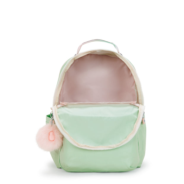 KIPLING Large Backpack with Separate Laptop Compartment Female Soft Green Met Seoul College  -  I7547-5KY