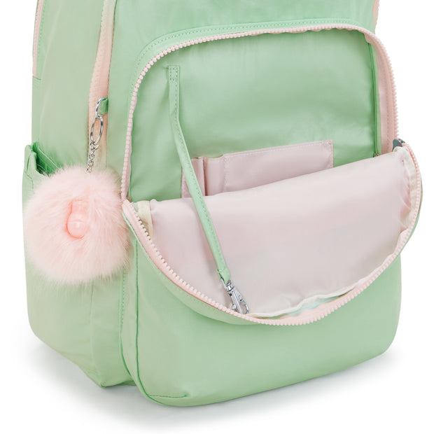 KIPLING Large Backpack with Separate Laptop Compartment Female Soft Green Met Seoul College  -  I7547-5KY