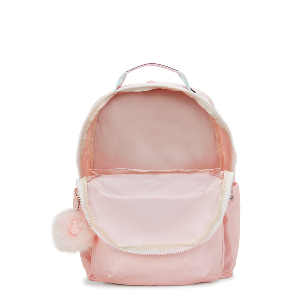 KIPLING Large Backpack with Separate Laptop Compartment Female Blush Metallic Seoul College  -  I7547-E7L