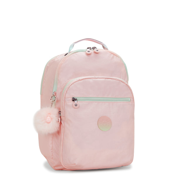 KIPLING Large Backpack with Separate Laptop Compartment Female Blush Metallic Seoul College  -  I7547-E7L