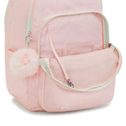 KIPLING Large Backpack with Separate Laptop Compartment Female Blush Metallic Seoul College