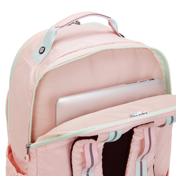 KIPLING Large Backpack with Separate Laptop Compartment Female Blush Metallic Seoul College  -  I7547-E7L