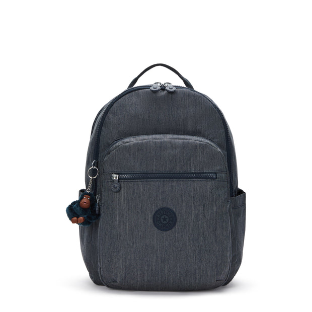 KIPLING Large Backpack with Separate Laptop Compartment Unisex Marine Navy Seoul College