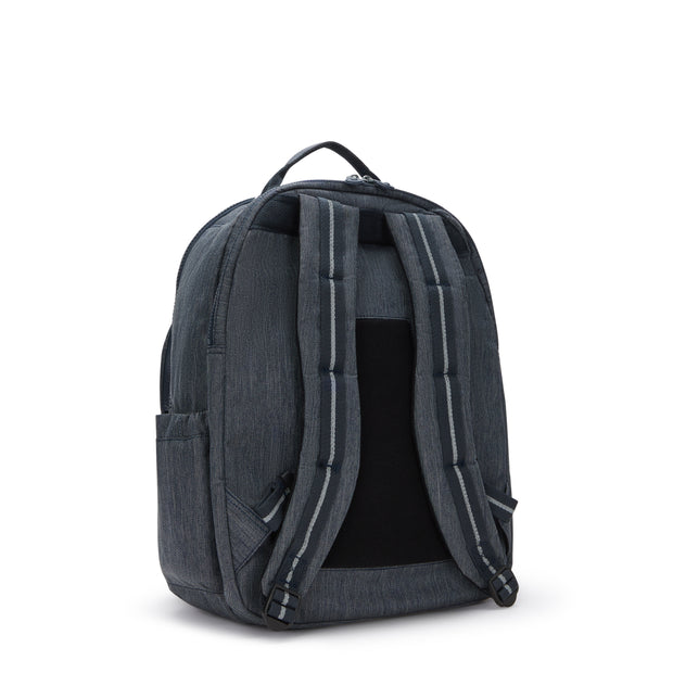 KIPLING Large Backpack with Separate Laptop Compartment Unisex Marine Navy Seoul College  -  I7866-58C