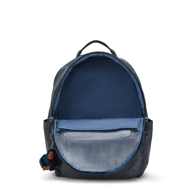 KIPLING Large Backpack with Separate Laptop Compartment Unisex Marine Navy Seoul College  -  I7866-58C