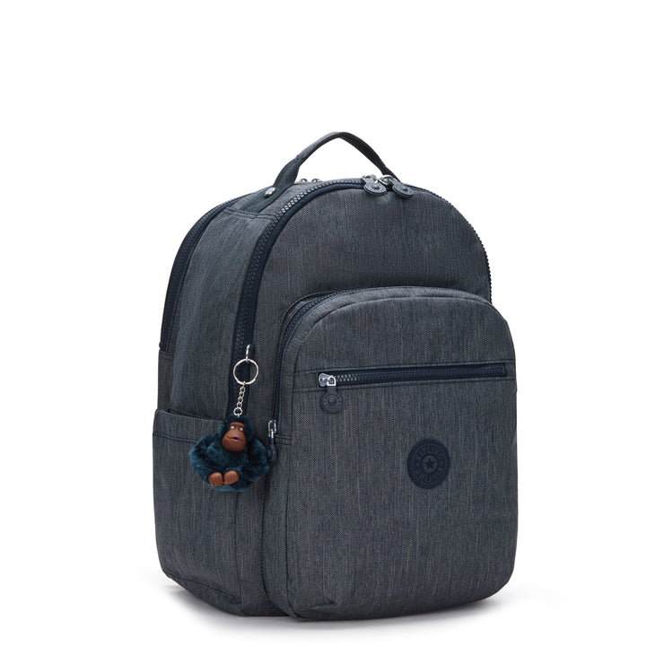 KIPLING Large Backpack with Separate Laptop Compartment Unisex Marine Navy Seoul College