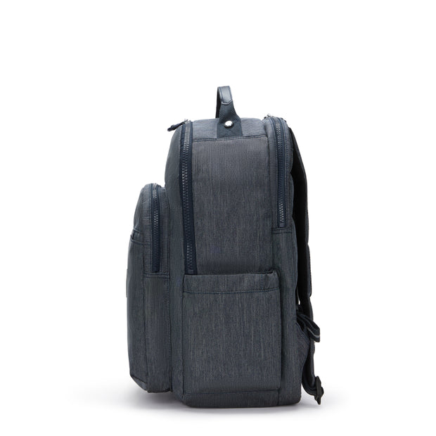 KIPLING Large Backpack with Separate Laptop Compartment Unisex Marine Navy Seoul College  -  I7866-58C