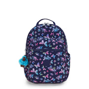 KIPLING Large Backpack with Separate Laptop Compartment Female Butterfly Fun Seoul College
