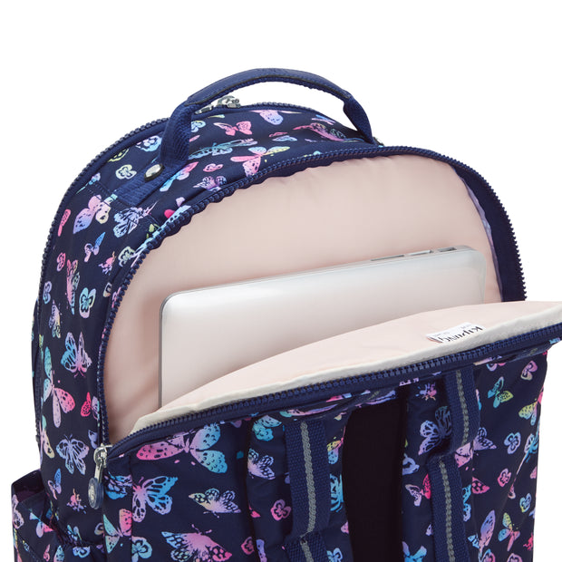 KIPLING Large Backpack with Separate Laptop Compartment Female Butterfly Fun Seoul College  -  I7973-F5K