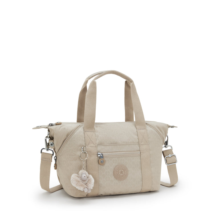 KIPLING Small handbag (with removable shoulderstrap) Female Signature Beige Embossed Art Mini 15410-96A