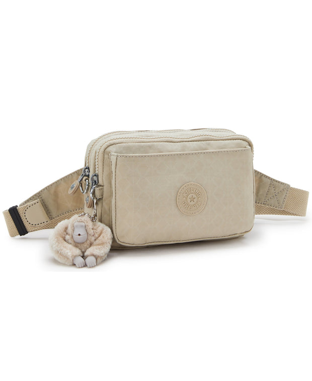 KIPLING Small crossbody convertible to waistbag (with removable straps) Female Signature Beige Embossed Abanu Multi I3492-96A