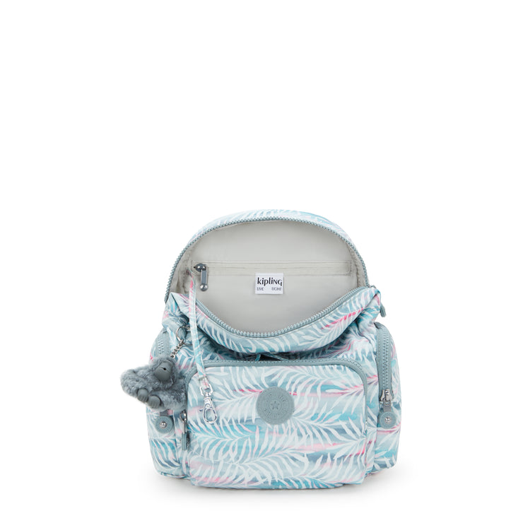 KIPLING Small backpack Female Palmtree Leaves City Zip Mini I3735-3QN