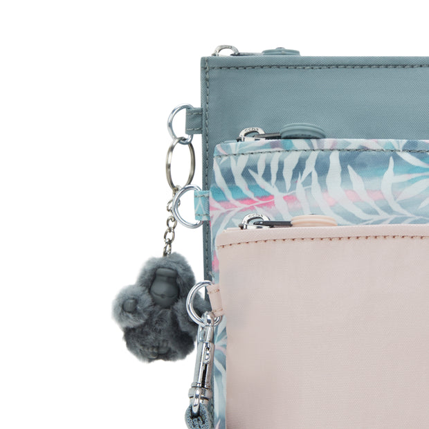 KIPLING 3 large pouches (with removable wristlet) Unisex Relaxed Grey Iaka L Wristlet I4219-3NL