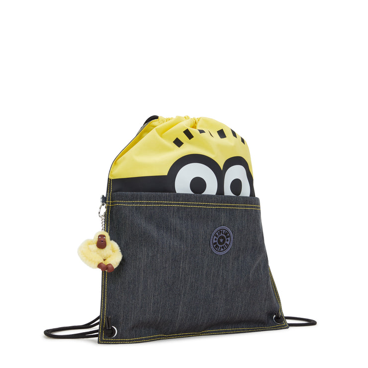 Kipling Medium Backpack (With Drawstring) Unisex Minion Jeans Bl Supertaboo  -  I4392-MI8