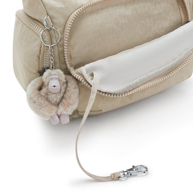 KIPLING Medium crossbody Female Signature Beige Embossed Gabb S I4611-96A