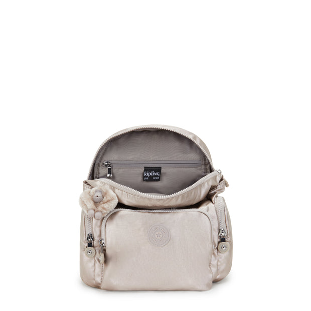 KIPLING Mini Backpack with Adjustable Straps Female Metallic Glow City Zip Mini  -  I4697-48I