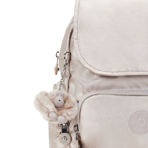 KIPLING Mini Backpack with Adjustable Straps Female Metallic Glow City Zip Mini  -  I4697-48I