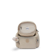 KIPLING Small backpack Female Signature Beige Embossed City Zip Mini I4697-96A