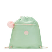 KIPLING Medium backpack (with drawstring) Female Soft Green Met Supertaboo