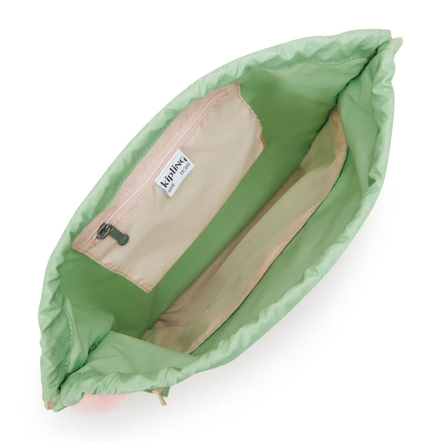 KIPLING Medium backpack (with drawstring) Female Soft Green Met Supertaboo