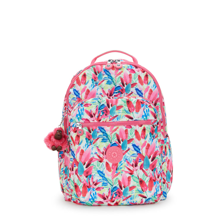 KIPLING Large Backpack Female Flamingo Leaves Seoul