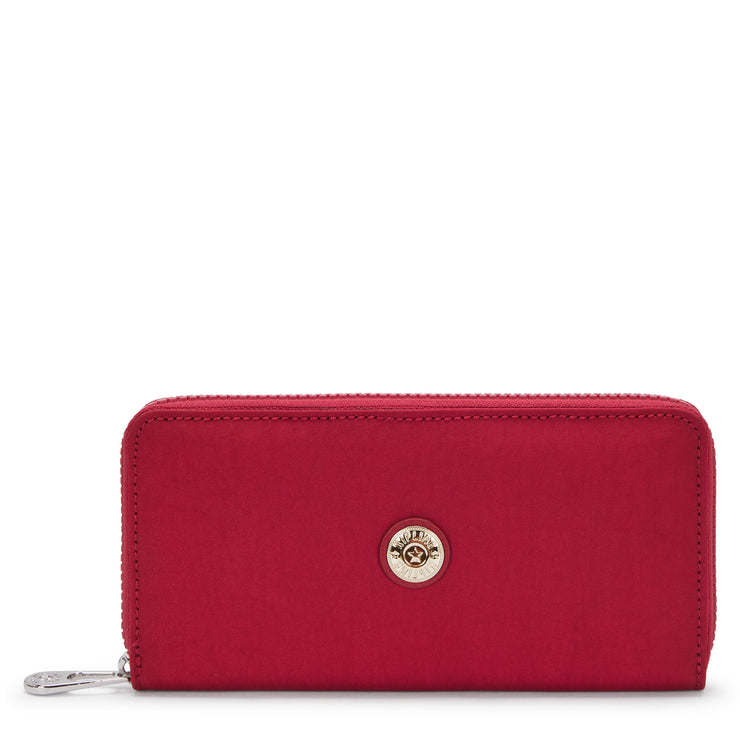 KIPLING Large wallet Female Red Red Wine Money World I5102-6SE