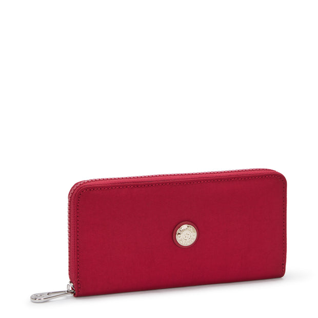 KIPLING Large wallet Female Red Red Wine Money World I5102-6SE