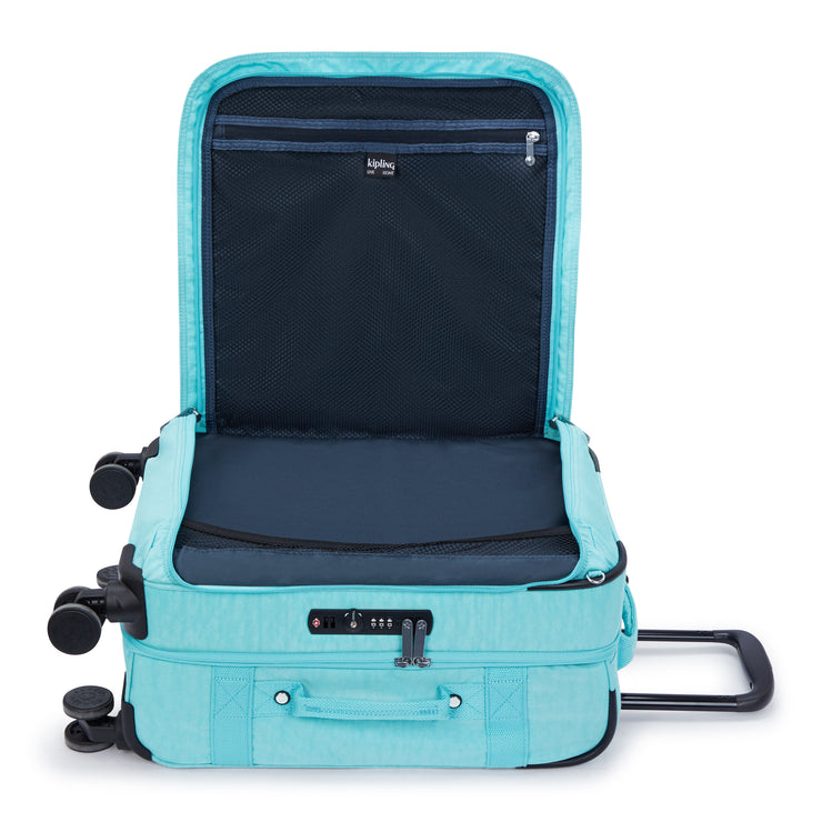 Kipling Small Cabin Size Wheeled Luggage Female Deepest Aqua Spontaneous S  -  I5508-T6E