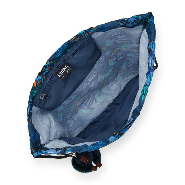 KIPLING Medium backpack (with drawstring) Unisex Blue Monkey Fun Supertaboo