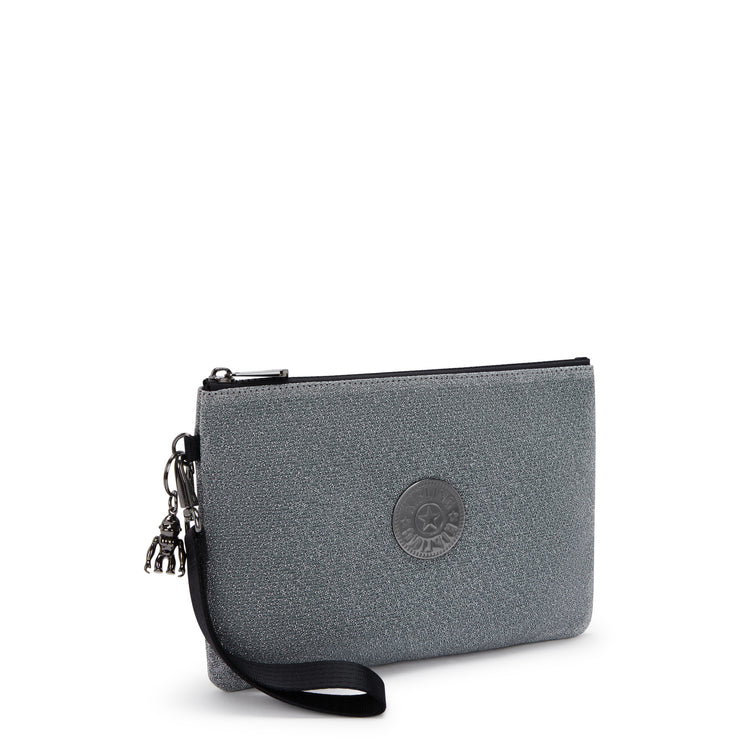 KIPLING Large Flat Pouch (with wristlet) Female Going Out Silv Fancy I5780-0MS