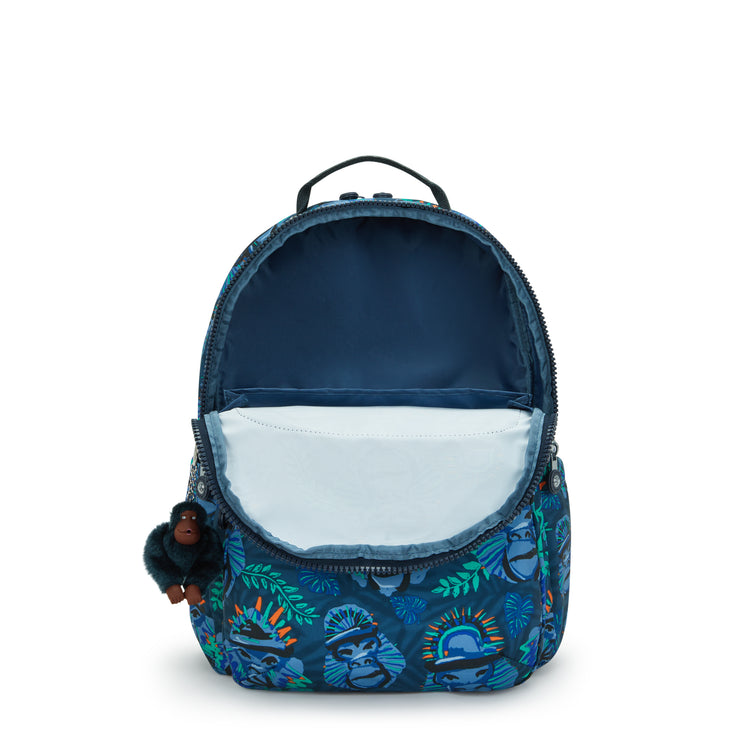 KIPLING Large backpack (with laptop compartment) Unisex Blue Monkey Fun Seoul Lap
