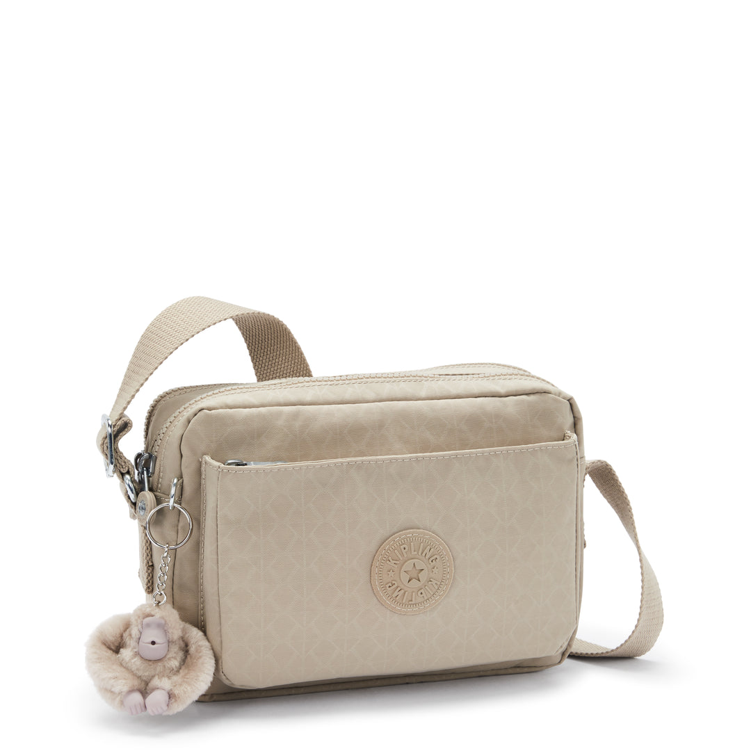 KIPLING Medium crossbody Female Signature Beige Embossed Abanu M I6831