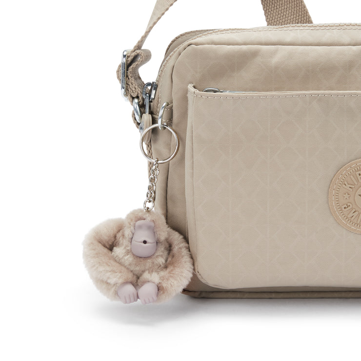 KIPLING Medium crossbody Female Signature Beige Embossed Abanu M I6831-96A