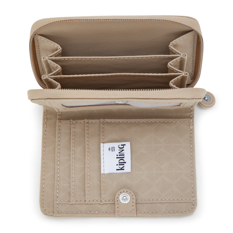 KIPLING Medium Wallet Female Signature Beige Embossed Money Love I7276-96A