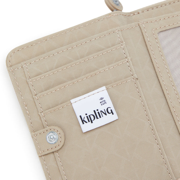 KIPLING Medium Wallet Female Signature Beige Embossed Money Love I7276-96A