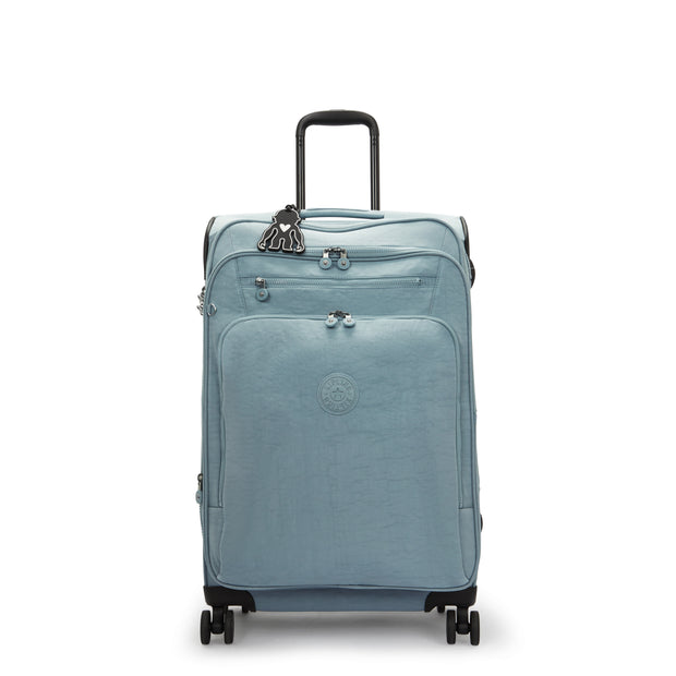 KIPLING Medium expandable wheeled luggage Unisex Relaxed Grey New Youri Spin M I7706-3NL